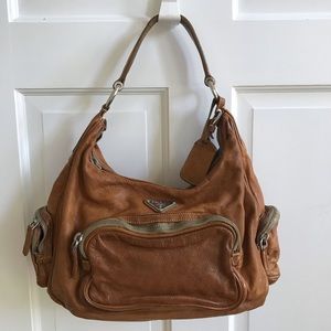 Vintage Prada Cervo Leather Shoulder Bag